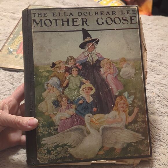 The Ella Dolbear Lee Mother Goose Book & 10" Antique Print Mother Goose - Picture 2 of 14